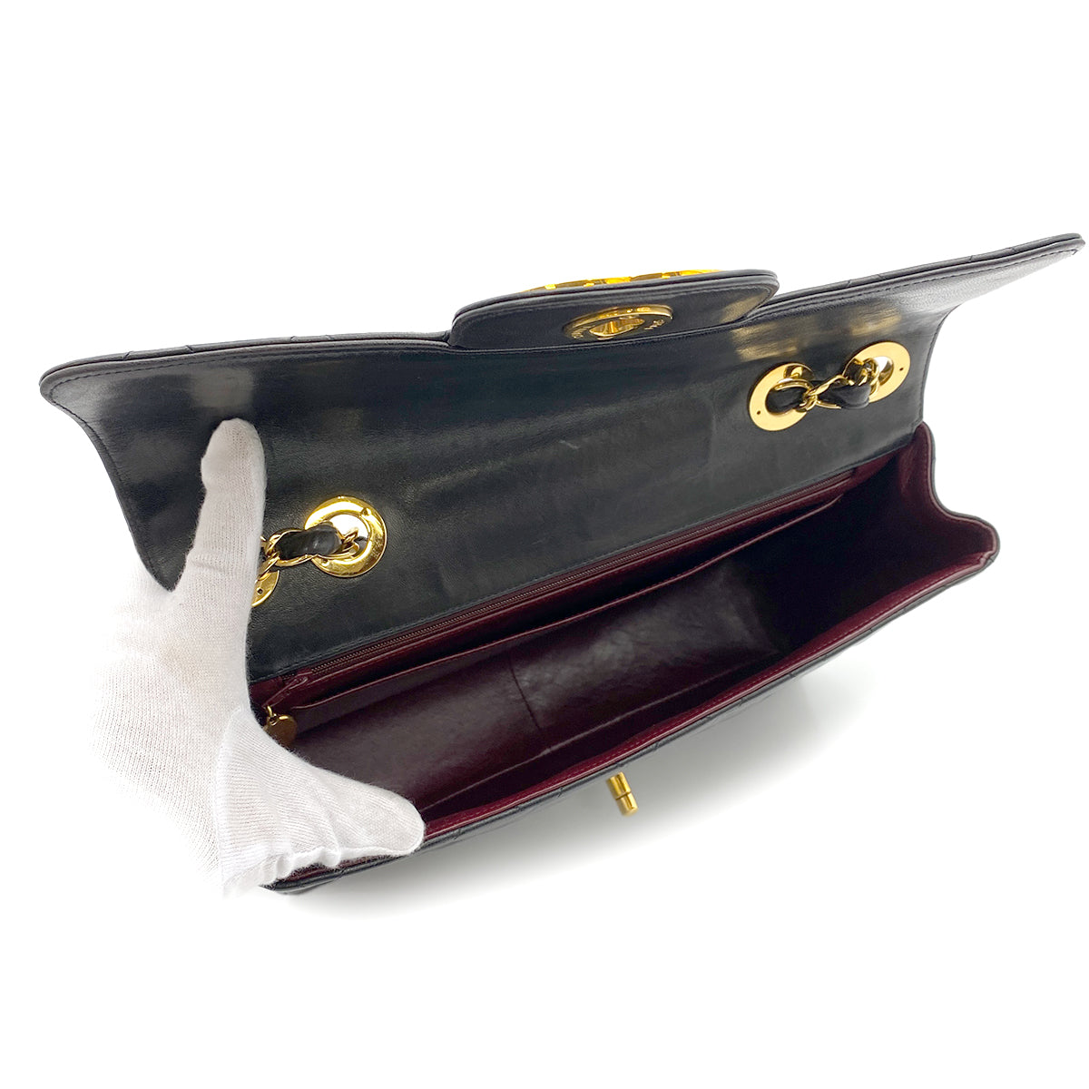 CHANEL VINTAGE JUMBO MATELASSE 30 BLACK LAMB SKIN 90264358