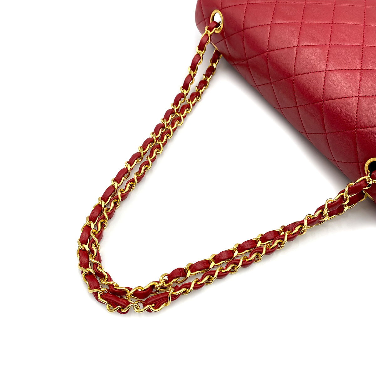 CHANEL MATELASSE CHAIN SHOULDER BAG RED LAMB SKIN 90264361