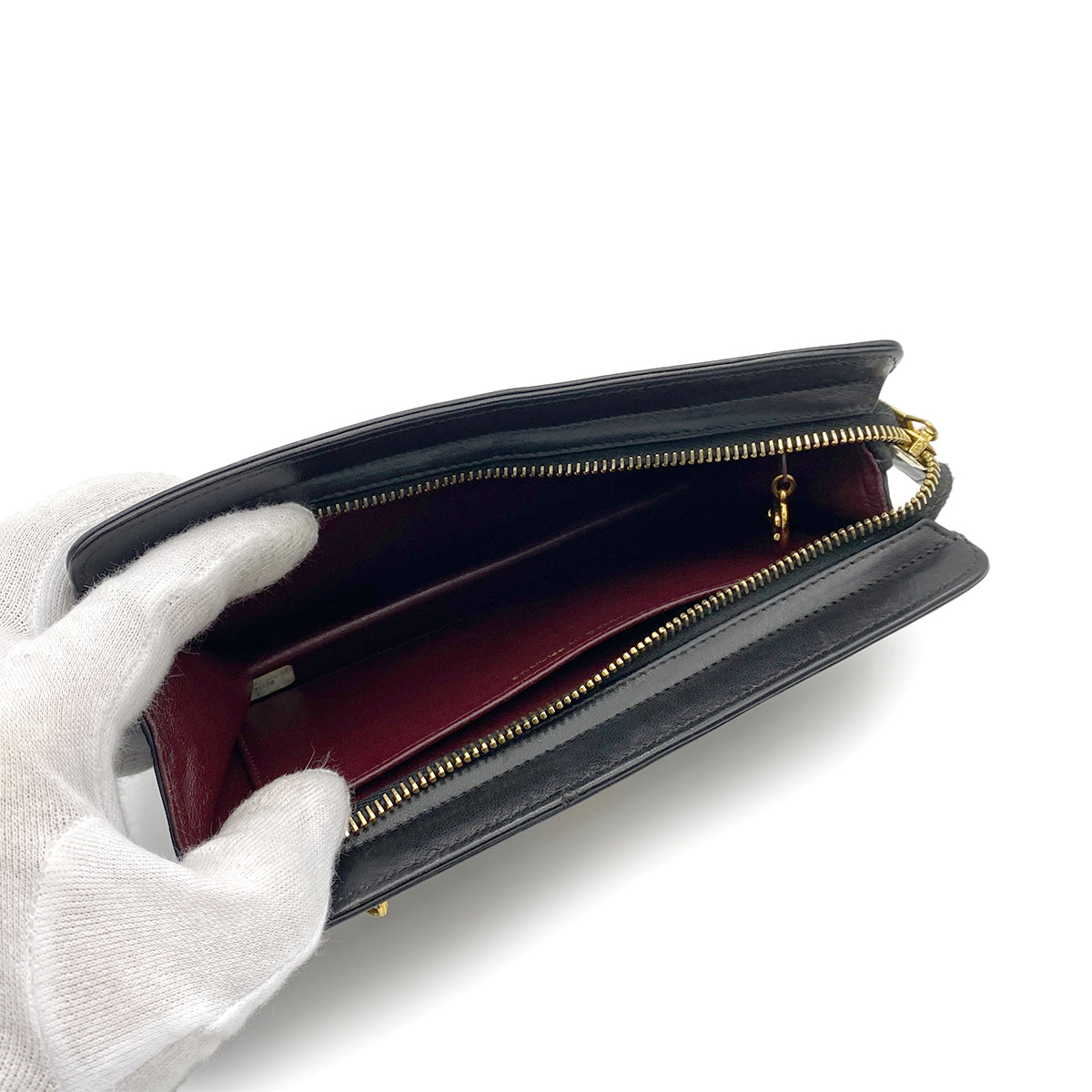 CHANEL VINTAGE CLUTCH BAG TURN LOCK BLACK LAMB SKIN 90264362