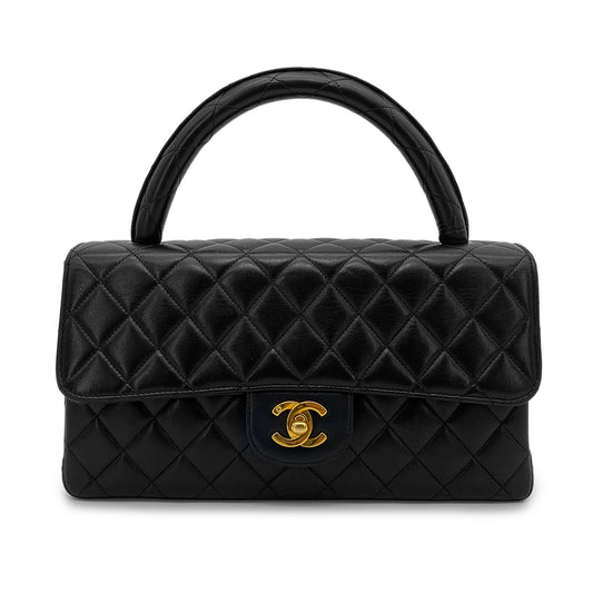 CHANEL VINTAGE PARENT-CHILD BAG PARENTS ONLY BLACK LAMB SKIN 90264368