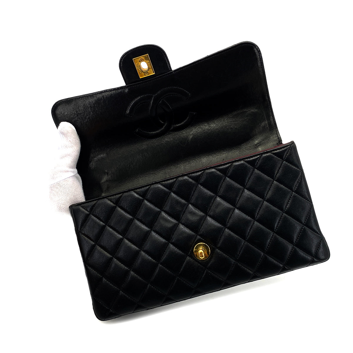 CHANEL VINTAGE PARENT-CHILD BAG PARENTS ONLY BLACK LAMB SKIN 90264368