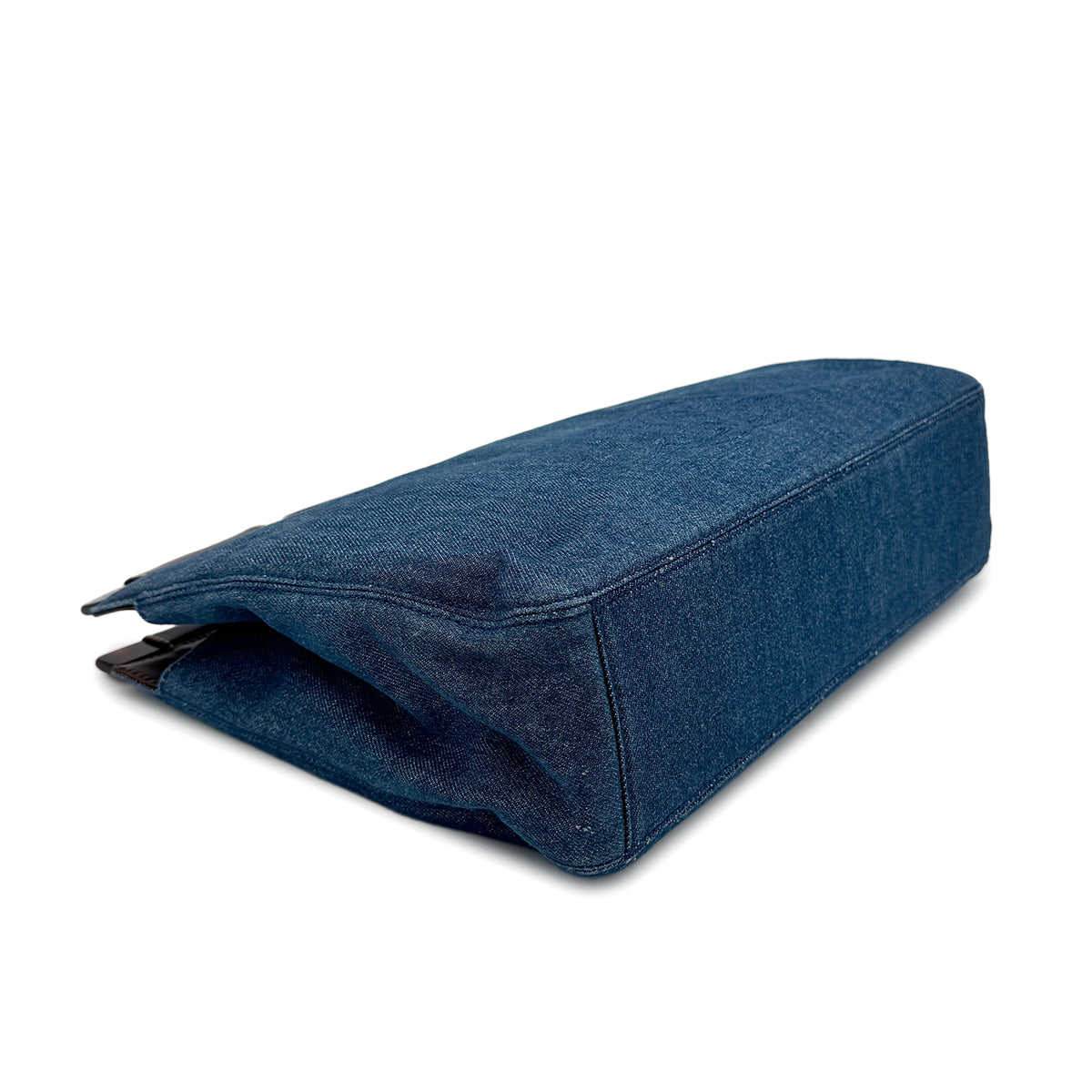 CHANEL VINTAGE TORTOISESHELL HAND BAG BLUE DENIM 90264369