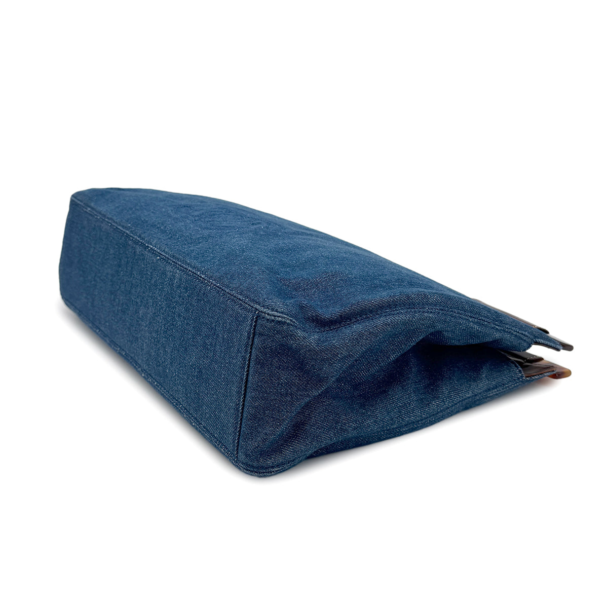 CHANEL VINTAGE TORTOISESHELL HAND BAG BLUE DENIM 90264369