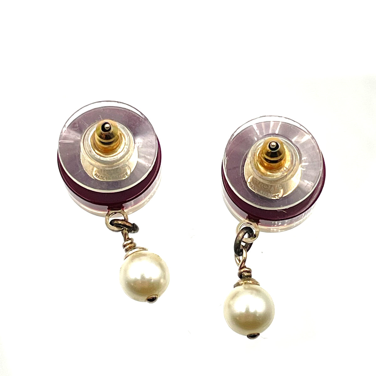 CHANEL VINTAGE EARRINGS SWING PEARL MOTIF 14A 90264401