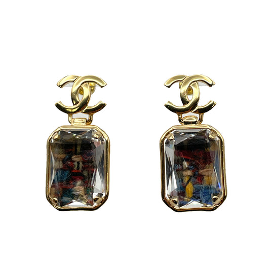 CHANEL EARRINGS COCOMARK CRYSTAL ACCESSORY A22K 90264414