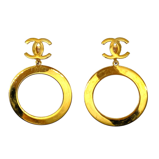 CHANEL VINTAGE EARRINGS COCOMARK HOOP ACCESSORY 90264420