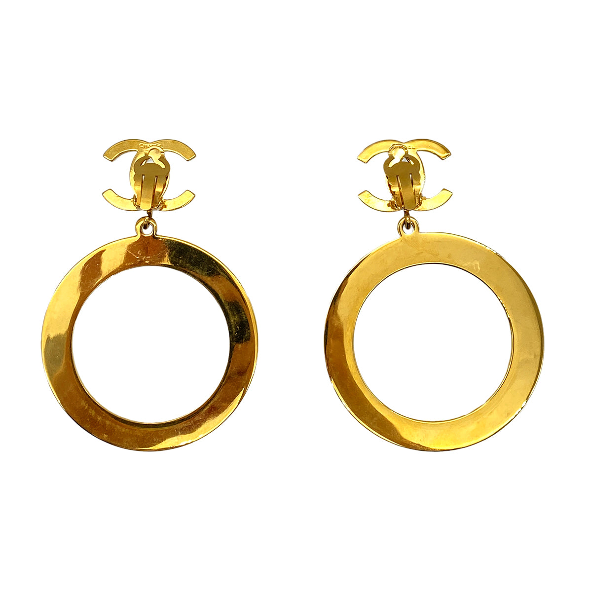 CHANEL VINTAGE EARRINGS COCOMARK HOOP ACCESSORY 90264420