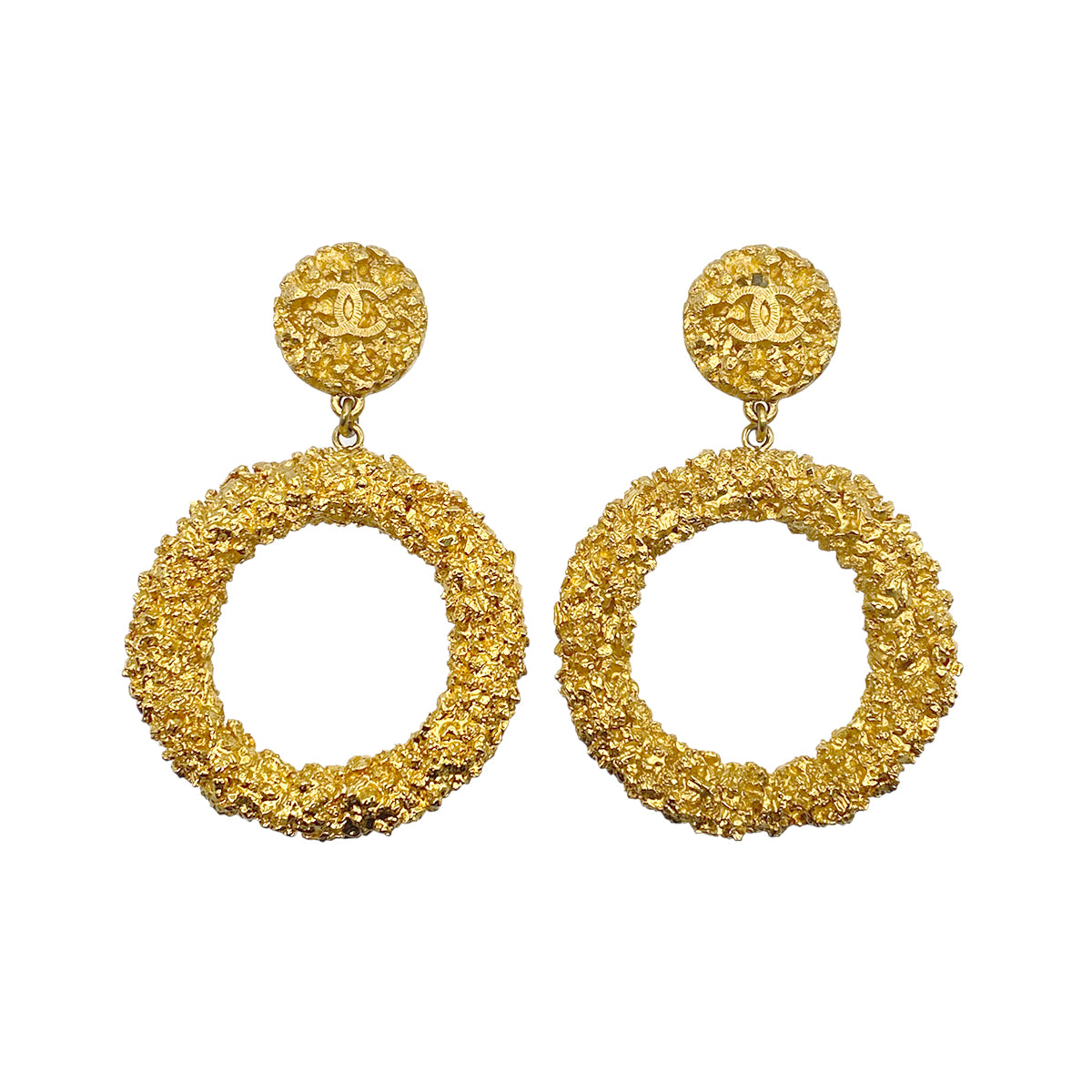 CHANEL VINTAGE EARRINGS COCOMARK SWING ACCESSORY 93C 90264427