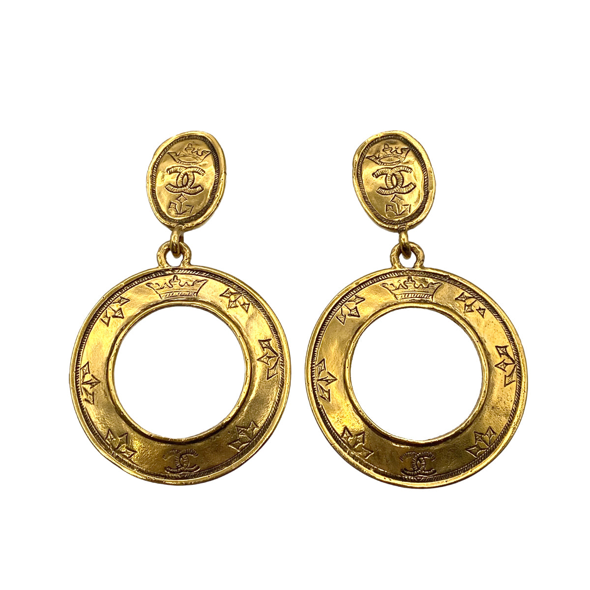 CHANEL VINTAGE EARRINGS COCOMARK HOOP ACCESSORY 26 90264428
