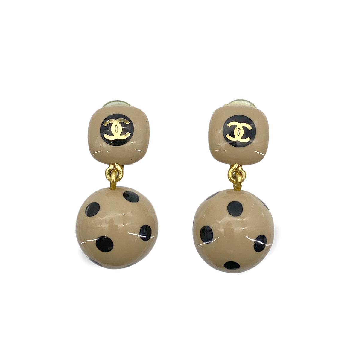 CHANEL VINTAGE EARRINGS COCOMARK DOTS ACCESSORY 00A 90264437