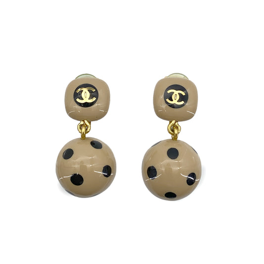 CHANEL VINTAGE EARRINGS COCOMARK DOTS ACCESSORY 00A 90264437