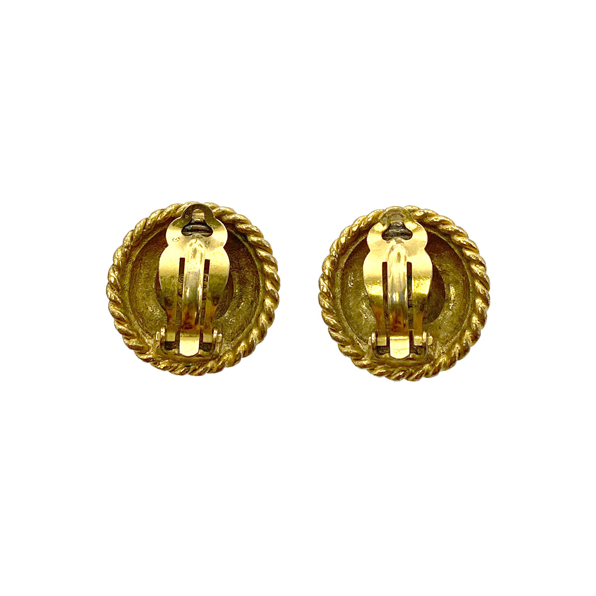 CHANEL VINTAGE EARRINGS LOGO ROUND ACCESSORY 96P 90264441