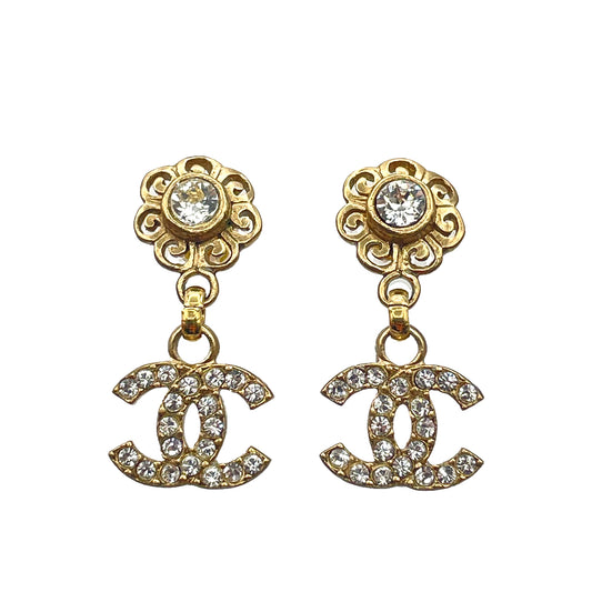 CHANEL EARRINGS COCOMARK SWING RHINESTONE ACCESSORY 03A 90264443