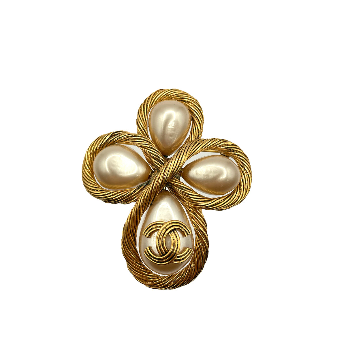 CHANEL VINTAGE BROACH PEARL COCO MARK ACCESSORY 94P  90264446