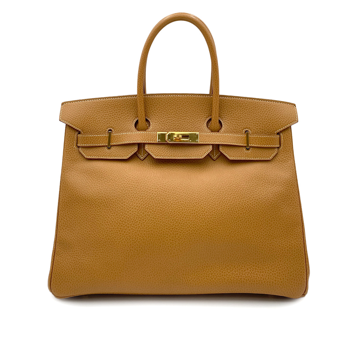 HERMES BIRKIN 35 GOLD ARDENNES HAND BAG □B GHW 90264495