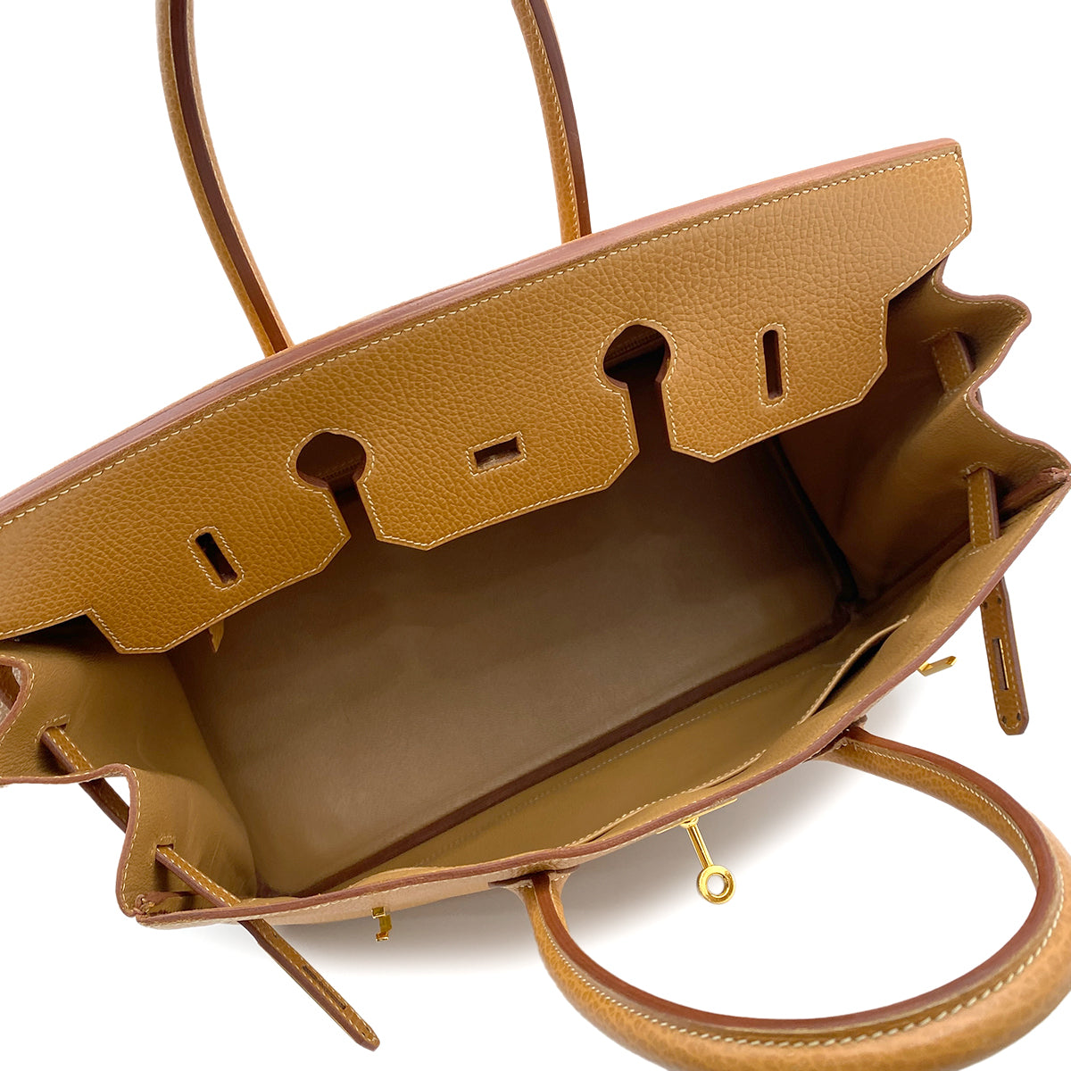 HERMES BIRKIN 35 GOLD ARDENNES HAND BAG □B GHW 90264495