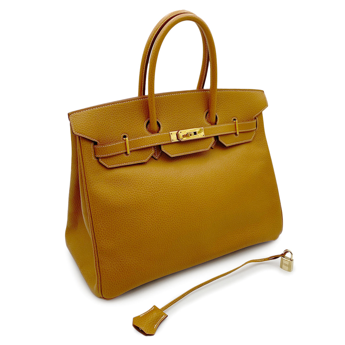 HERMES BIRKIN 35 GOLD ARDENNES HAND BAG □B GHW 90264495