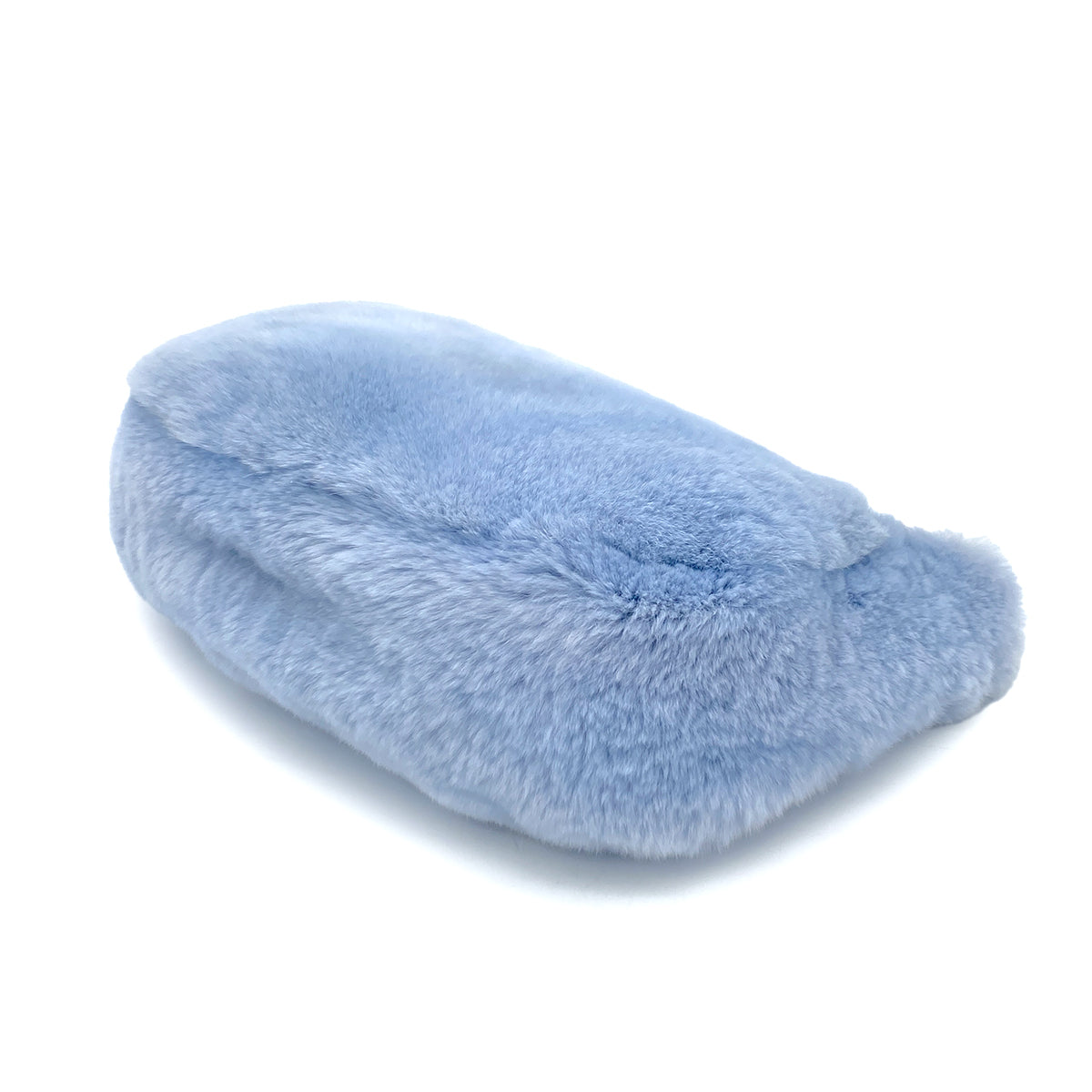 CHANEL VINTAGE CHAIN HAND BAG LIGHT BLUE RABBIT FUR 90264496