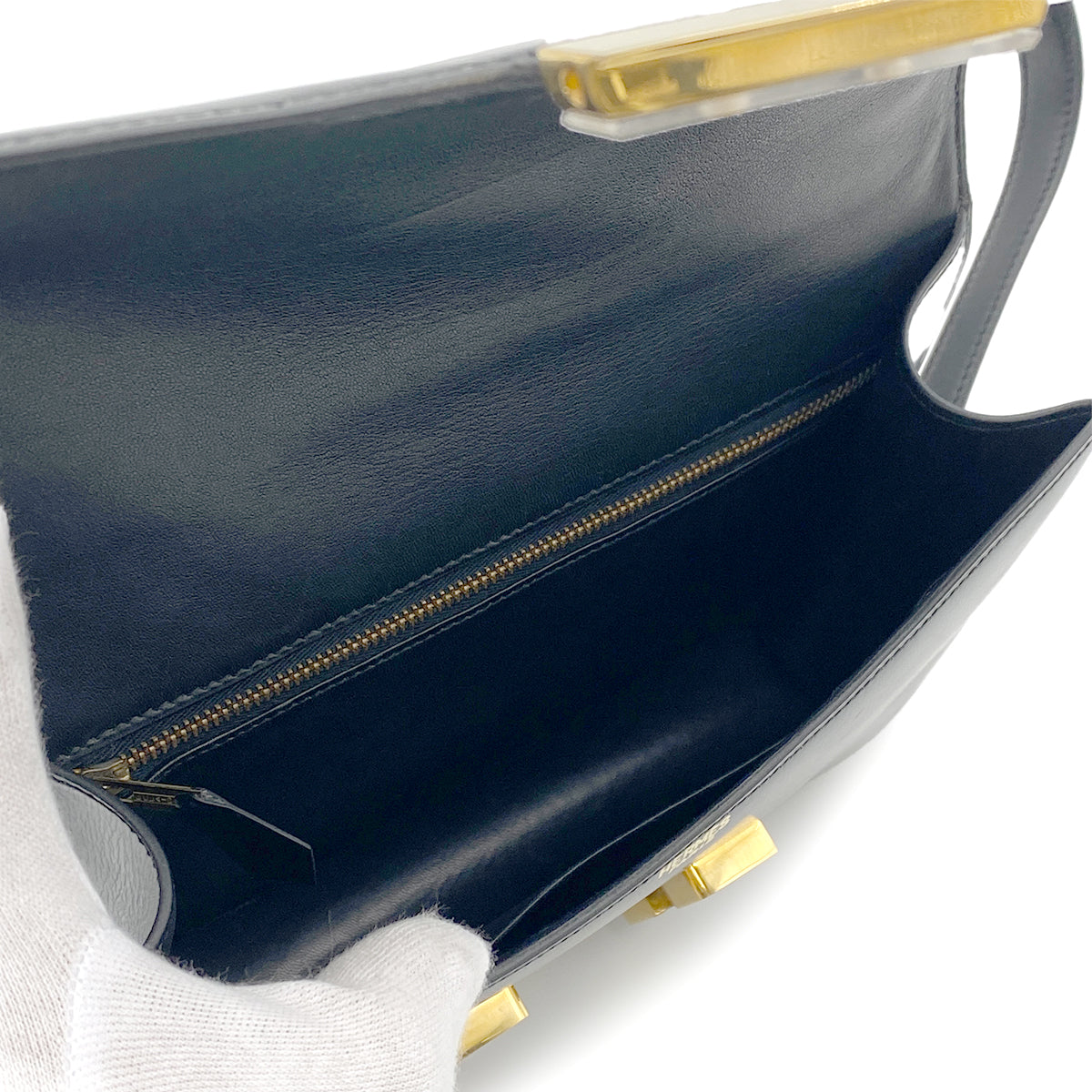 HERMES CONSTANCE BLACK BOXCALF SHOULDER BAG 〇B GHW 90264498