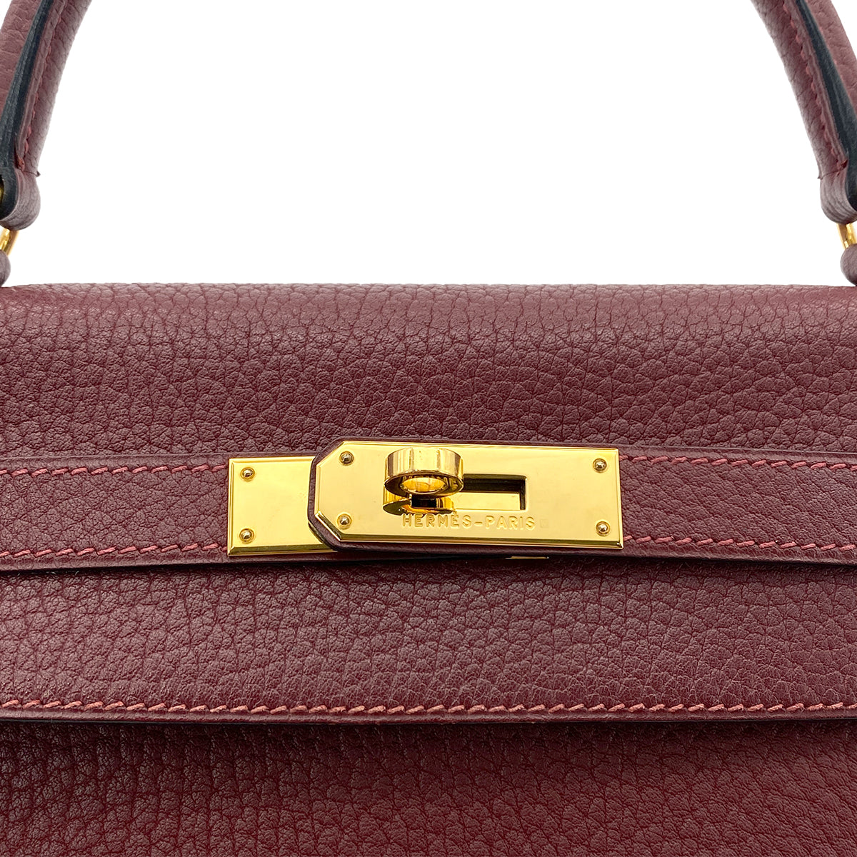 HERMES KELLY 32  ROUGE H TAURILLON CLEMENCE HAND SHOULDER BAG □G GHW 90264499