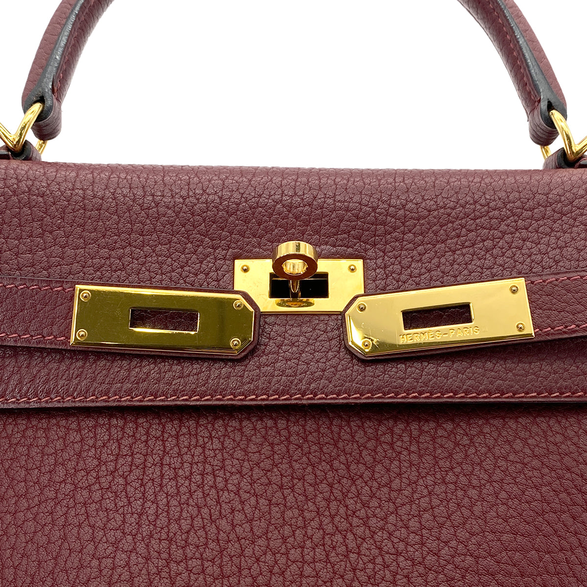 HERMES KELLY 32  ROUGE H TAURILLON CLEMENCE HAND SHOULDER BAG □G GHW 90264499