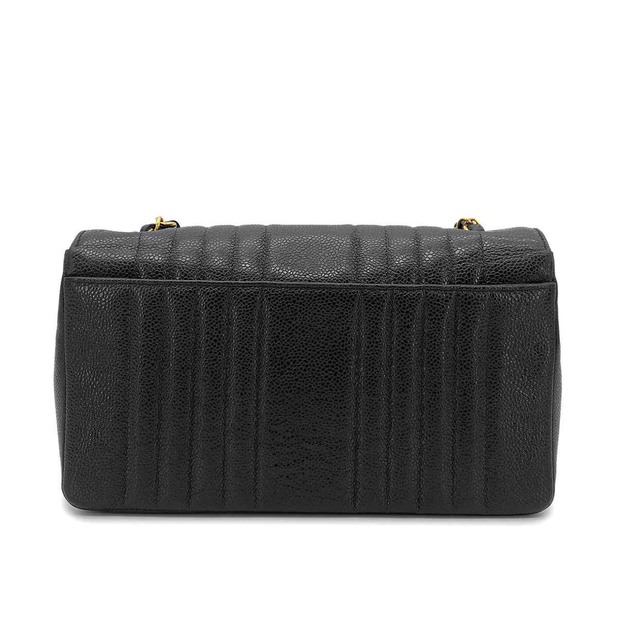 CHANEL VINTAGE MADEMOISELLE CHAIN SHOULDER BAG BLACK CAVIAR SKIN 90264500