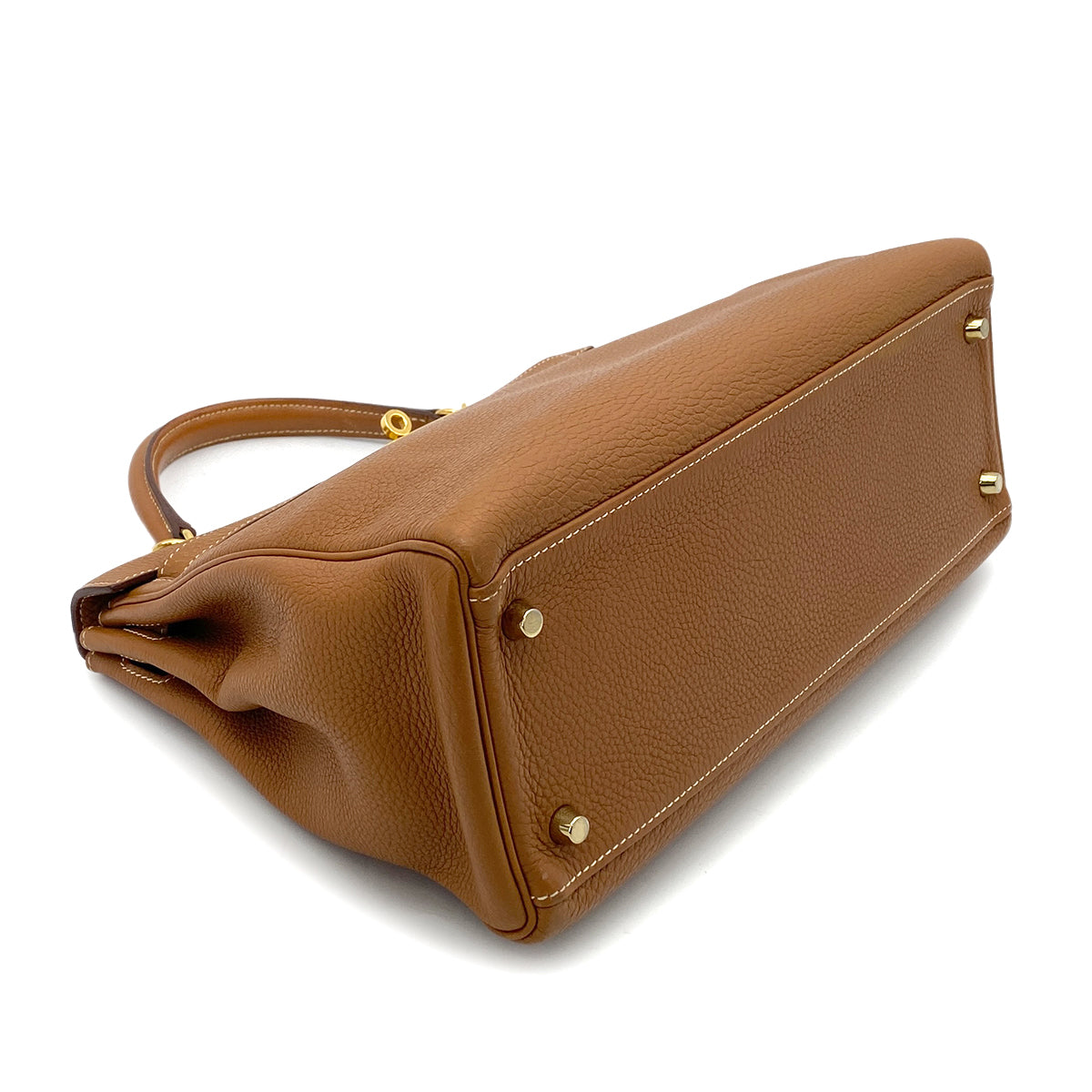 HERMES KELLY 32 RETOURNE GOLD TAURILLON CLEMENCE HAND SHOULDER BAG □O GHW 90264504