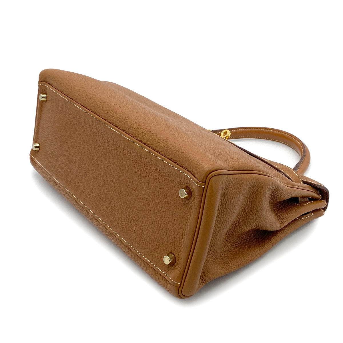 HERMES KELLY 32 RETOURNE GOLD TAURILLON CLEMENCE HAND SHOULDER BAG □O GHW 90264504