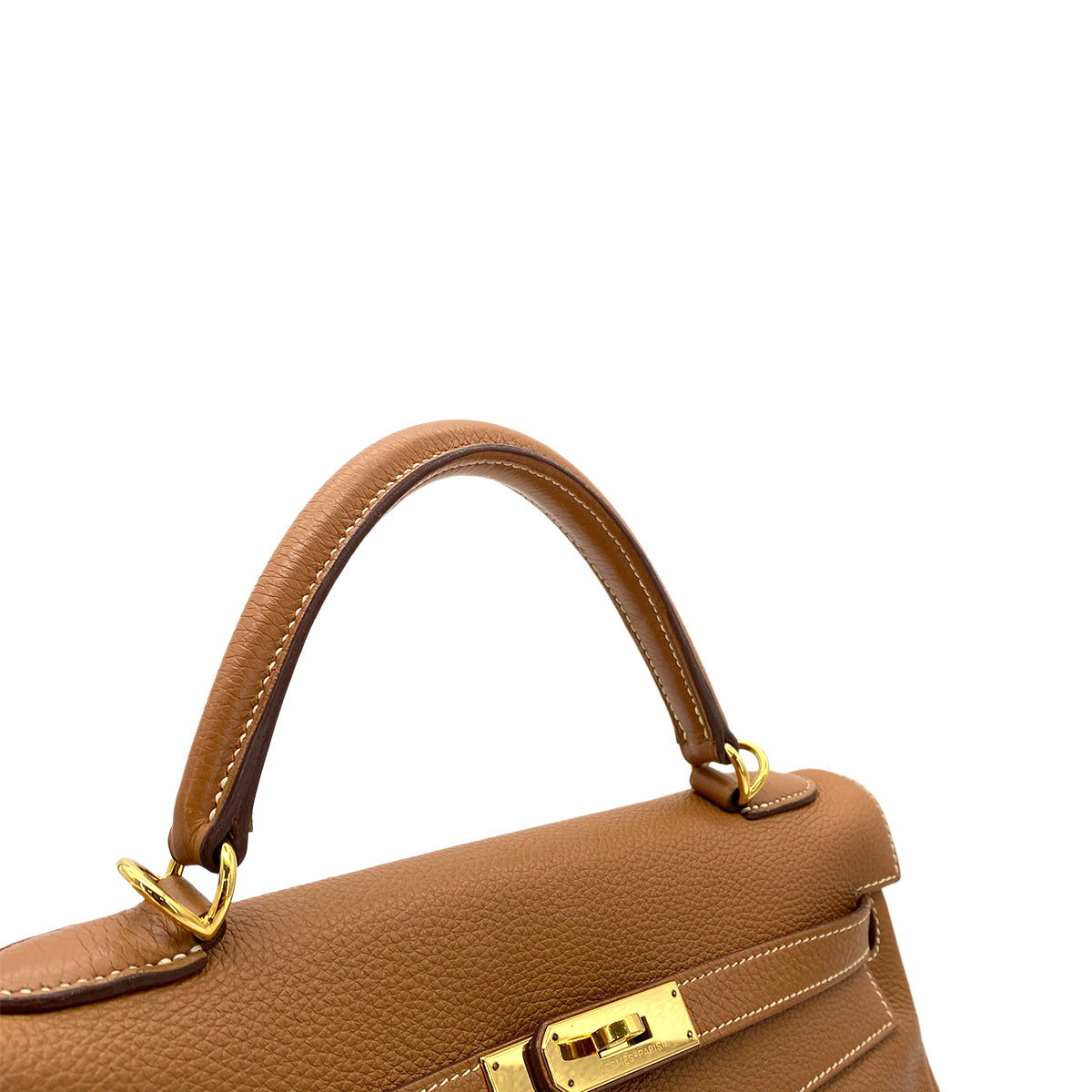 HERMES KELLY 32 RETOURNE GOLD TAURILLON CLEMENCE HAND SHOULDER BAG □O GHW 90264504