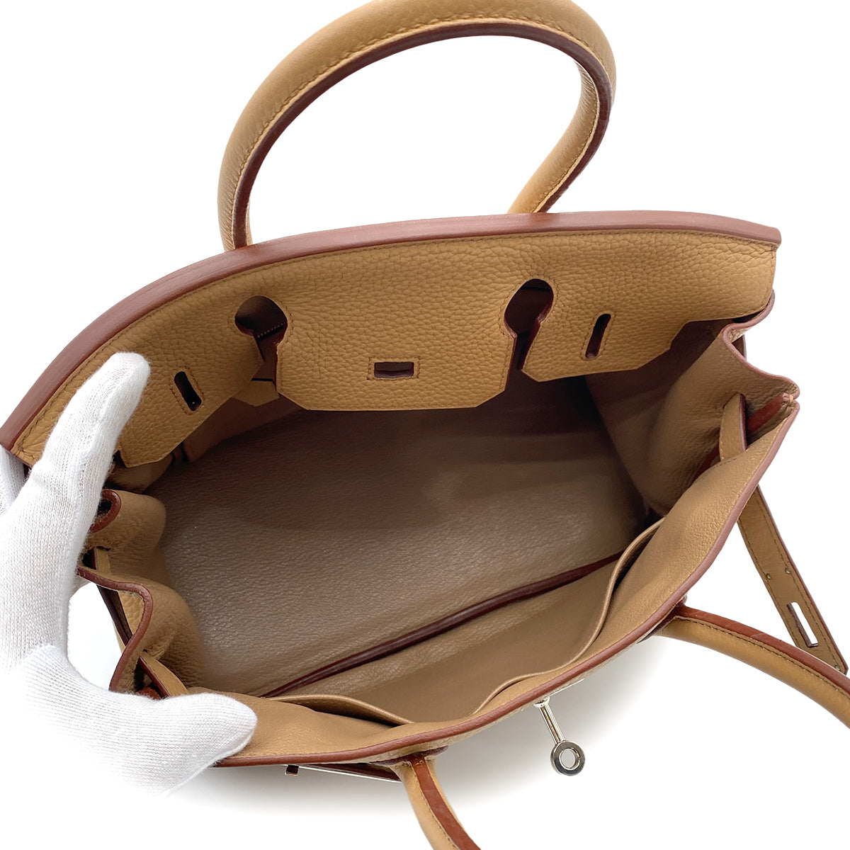 HERMES BIRKIN 30 TABAC CAMEL TAURILLON CLEMENCE HAND BAG □M SHW 90264505
