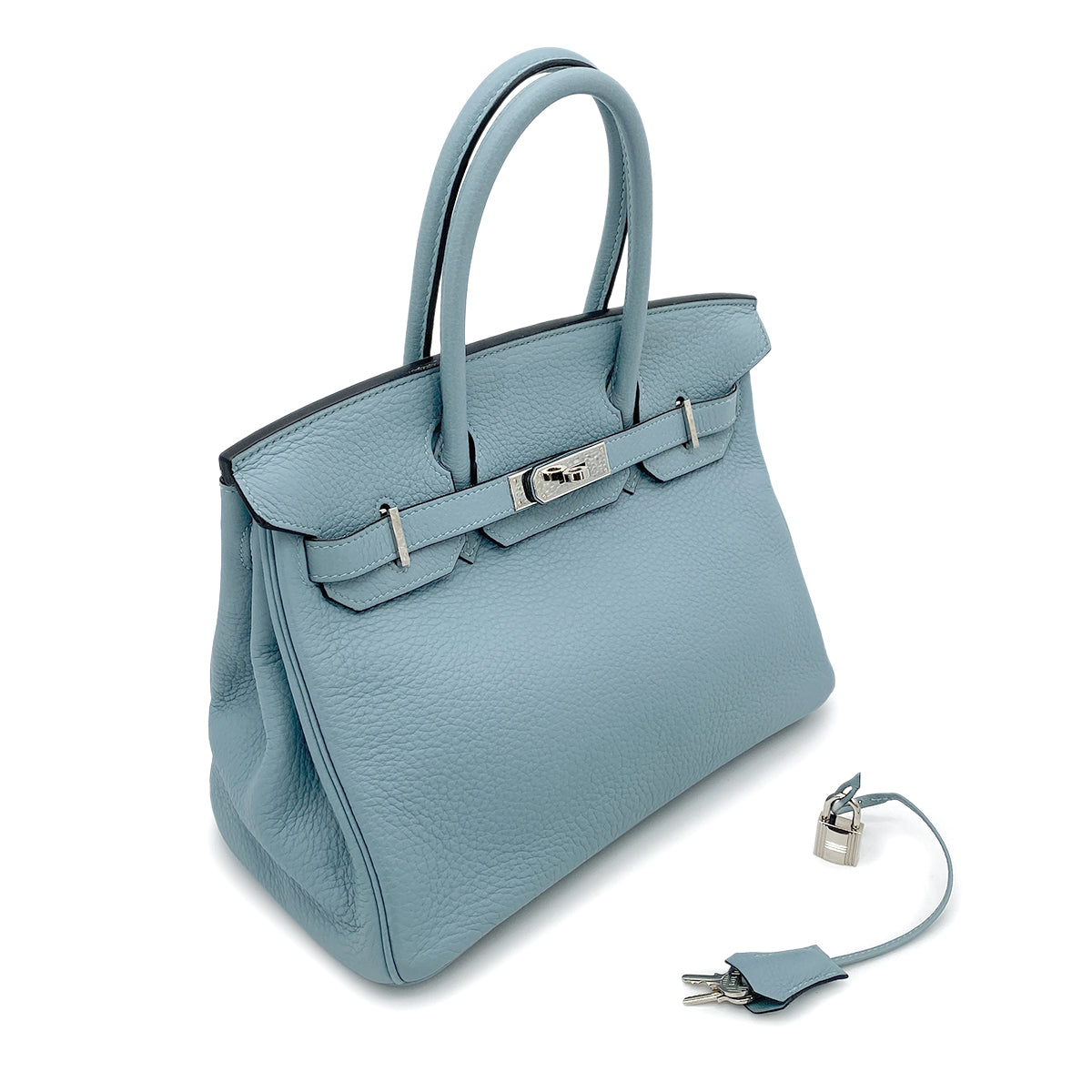 HERMES BIRKIN 30 CIEL TAURILLON CLEMENCE HAND BAG □M SHW 90264506