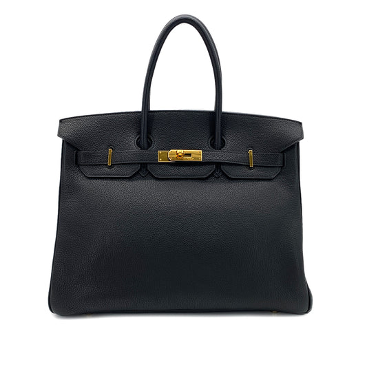 HERMES BIRKIN35 BLACK TOGO HAND BAG □H GHW 90264516