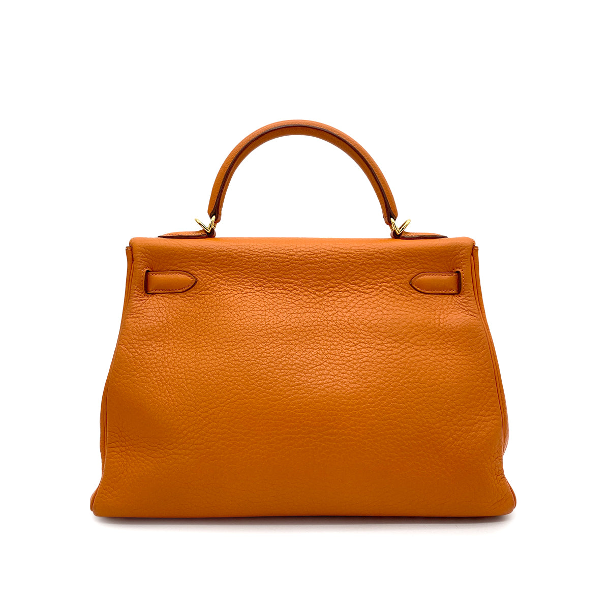 HERMES KELLY 32 RETOURNE ORANGE TAURILLON CLEMENCE HAND SHOULDER BAG □G GHW 90264518