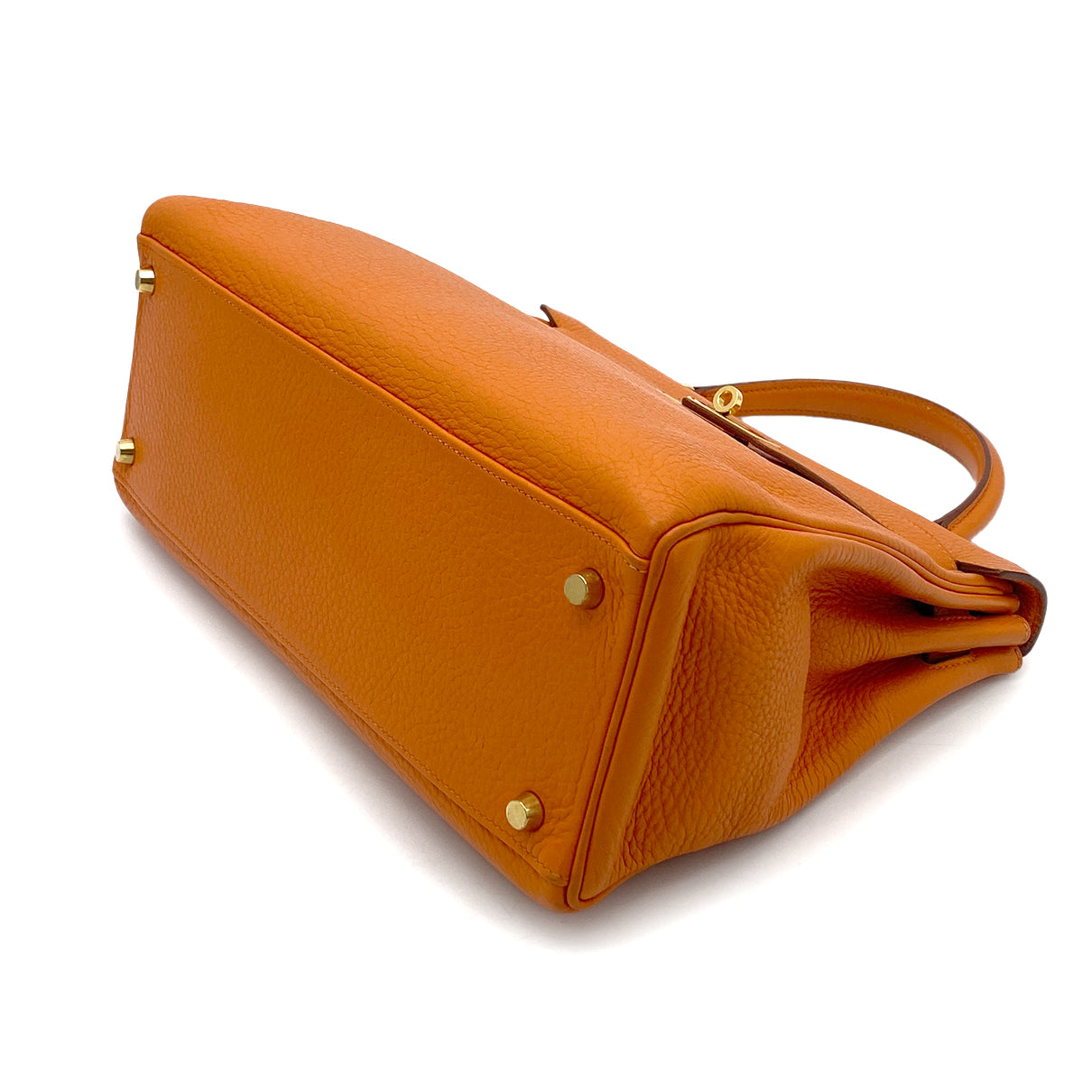 HERMES KELLY 32 RETOURNE ORANGE TAURILLON CLEMENCE HAND SHOULDER BAG □G GHW 90264518