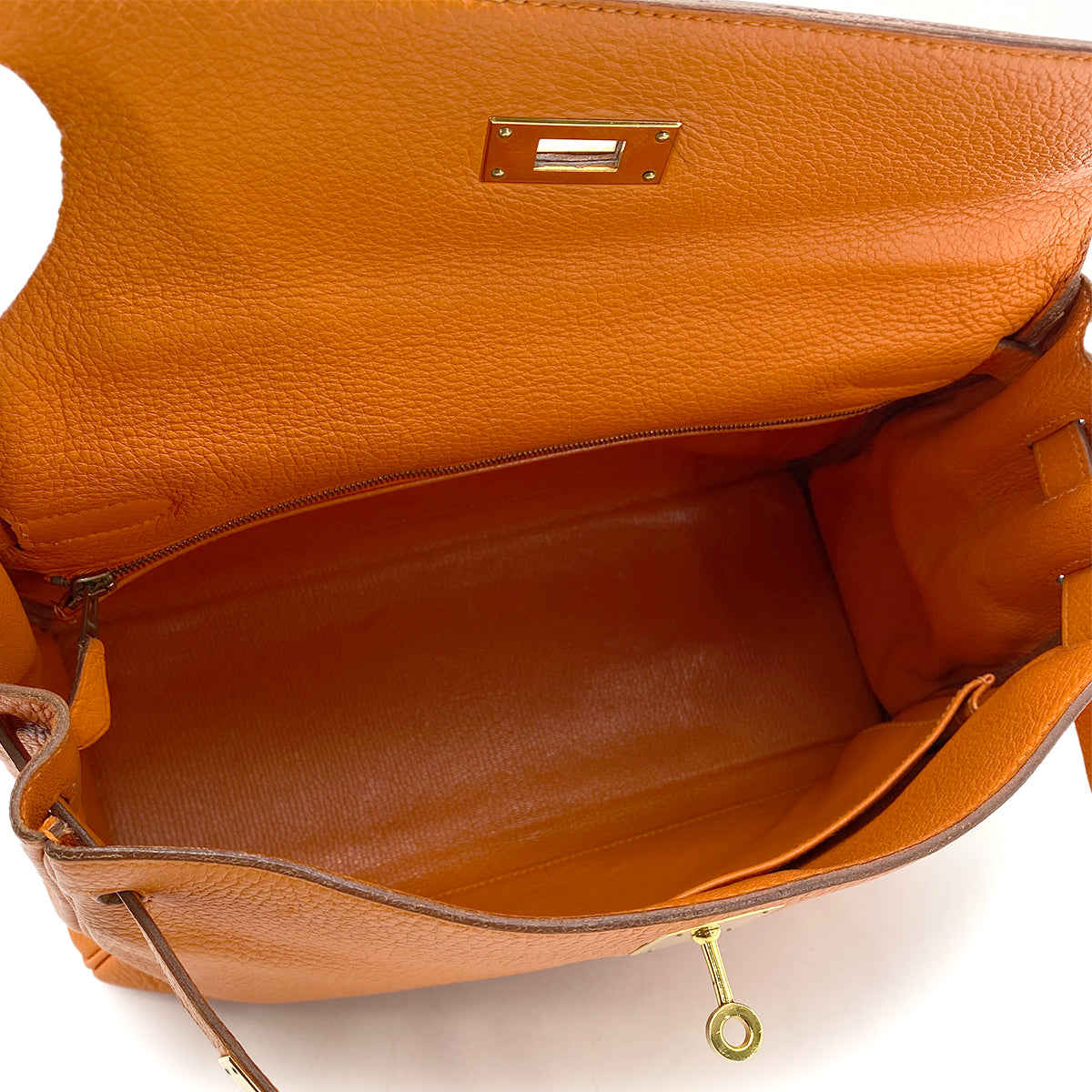 HERMES KELLY 32 RETOURNE ORANGE TAURILLON CLEMENCE HAND SHOULDER BAG □G GHW 90264518