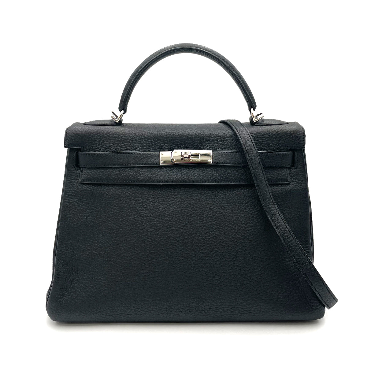 HERMES KELLY 32 RETOURNE BLACK TAURILLON CLEMENCE HAND SHOULDER BAG SHW 90264521