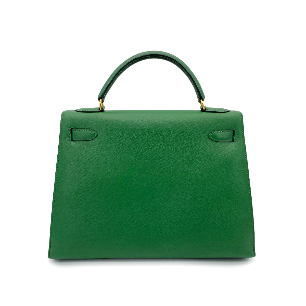 HERMES KELLY 32 SELLIER GREEN COUCHVEL HAND BAG 〇Z GHW 90264526