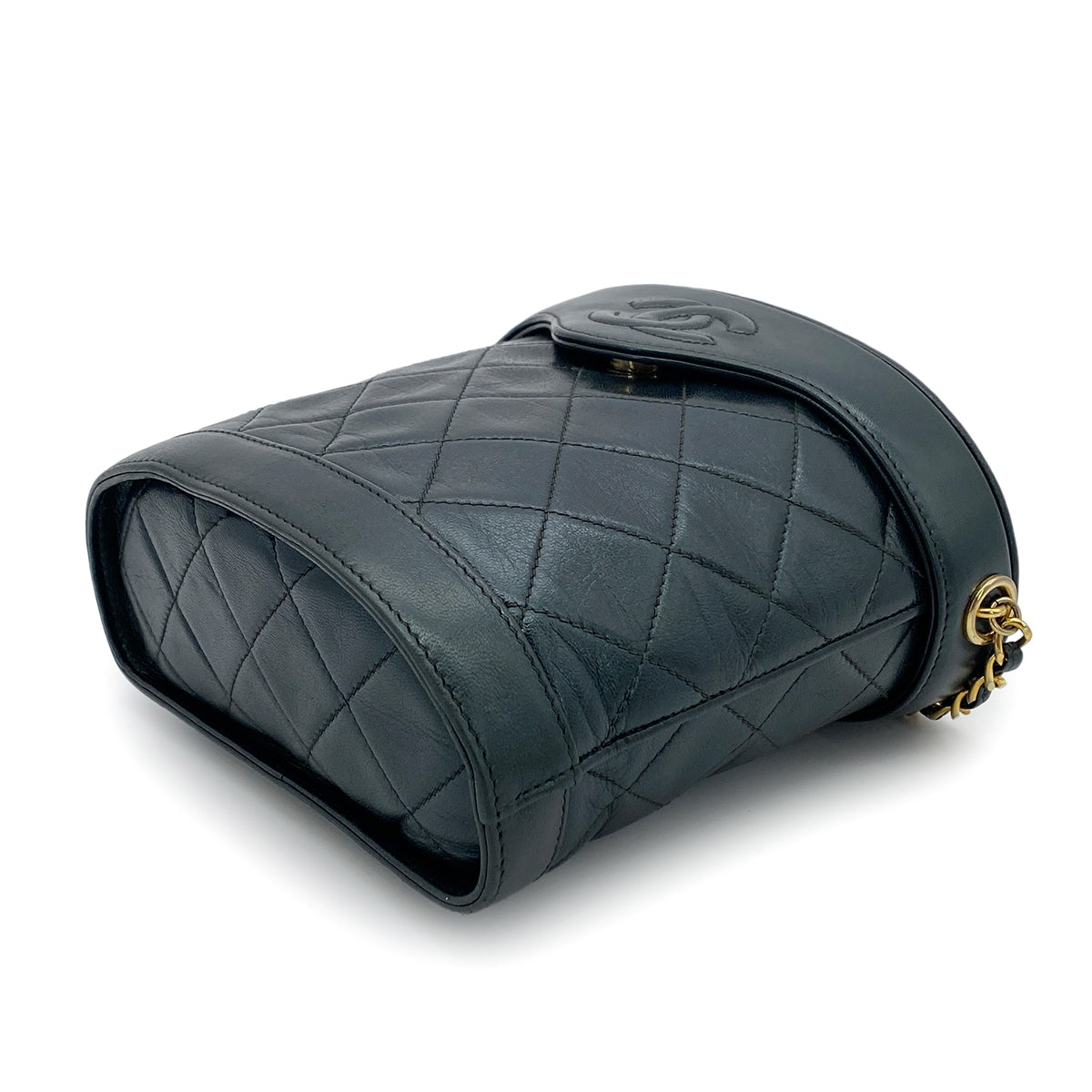 CHANEL VINTAGE MATELASSE FRINGE CHAIN SHOULDER BAG GREEN LAMB SKIN 90264528