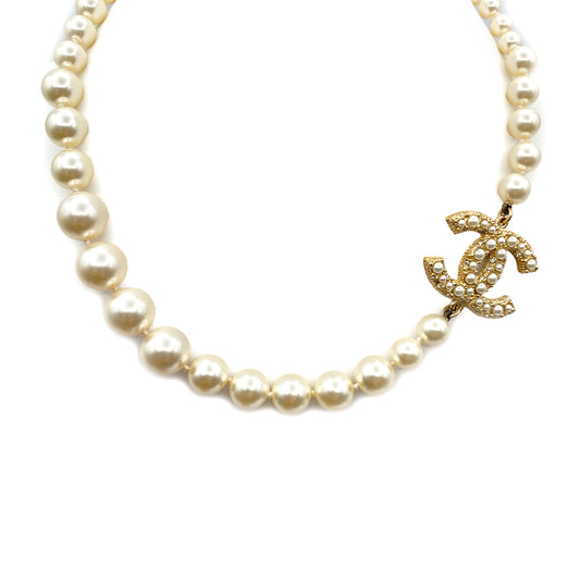 CHANEL NECKLACE COCOMARK FAUX PEARL ACCESSORY 14C 90264548