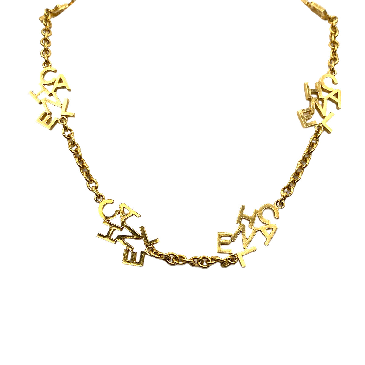 CHANEL VINTAGE NECKLACE LOGO CHAIN ACCESSORY 90264551