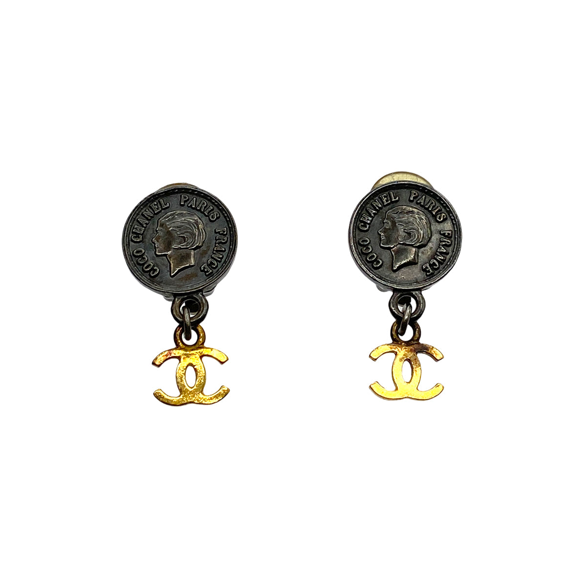 CHANEL VINTAGE EARRINGS COCOMARK ACCESSORY 96P 90264557
