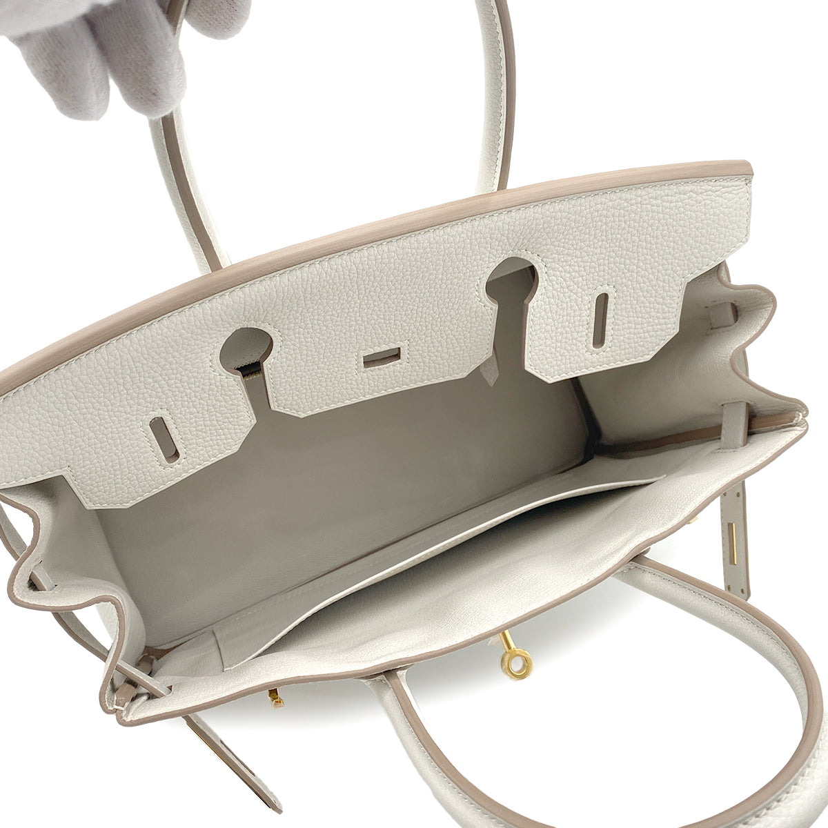 HERMES BIRKIN 30 GRIS PERLE TOGO HAND BAG B GHW 90264753