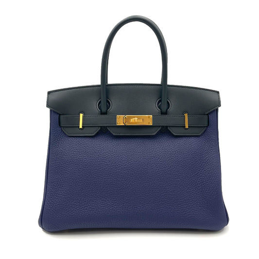 HERMES BIRKIN TOUCH  BLUE UNCLE BLUE OBSCURE TOGO SOMBRERO  HAND BAG C GHW  90264756