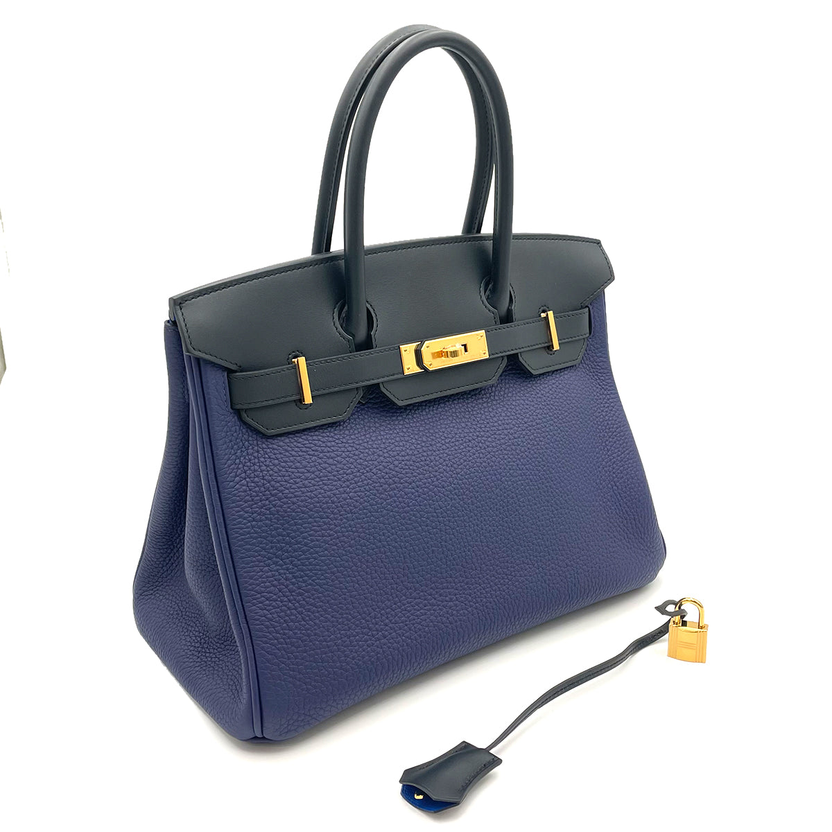 HERMES BIRKIN TOUCH  BLUE UNCLE BLUE OBSCURE TOGO SOMBRERO  HAND BAG C GHW  90264756