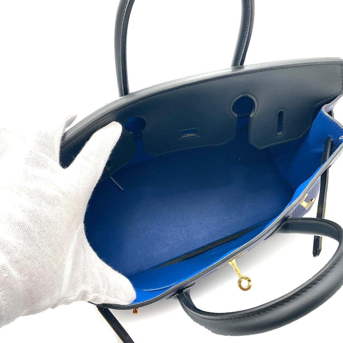 HERMES BIRKIN TOUCH  BLUE UNCLE BLUE OBSCURE TOGO SOMBRERO  HAND BAG C GHW  90264756