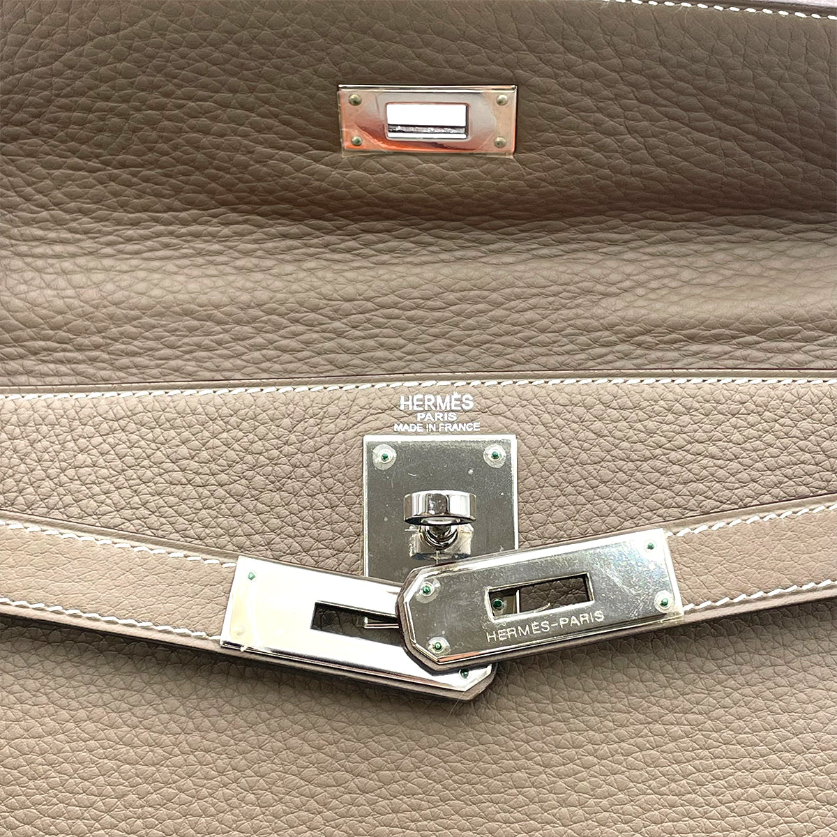 HERMES KELLY 28 RETOURNE ETOUPE TAURILLON CLEMENCE HAND SHOULDER BAG □J SHW 90264759