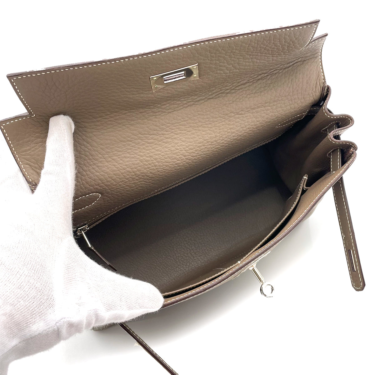 HERMES KELLY 28 RETOURNE ETOUPE TAURILLON CLEMENCE HAND SHOULDER BAG □J SHW 90264759