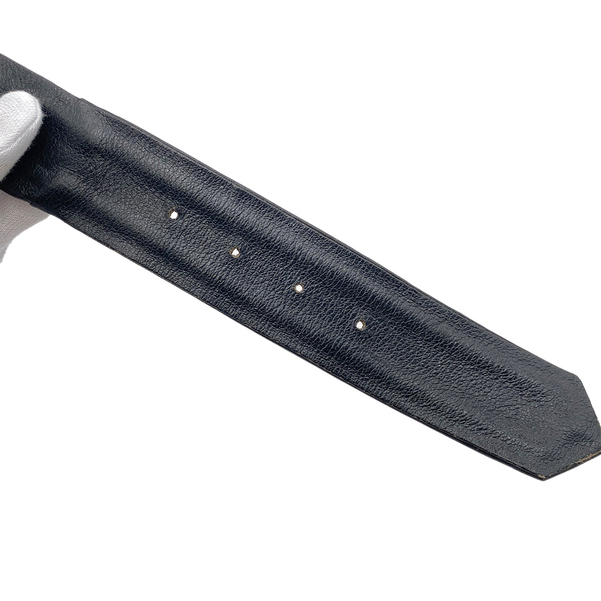 CHANEL VINTAGE BELT BLACK LAMB SKIN 93A 90264767