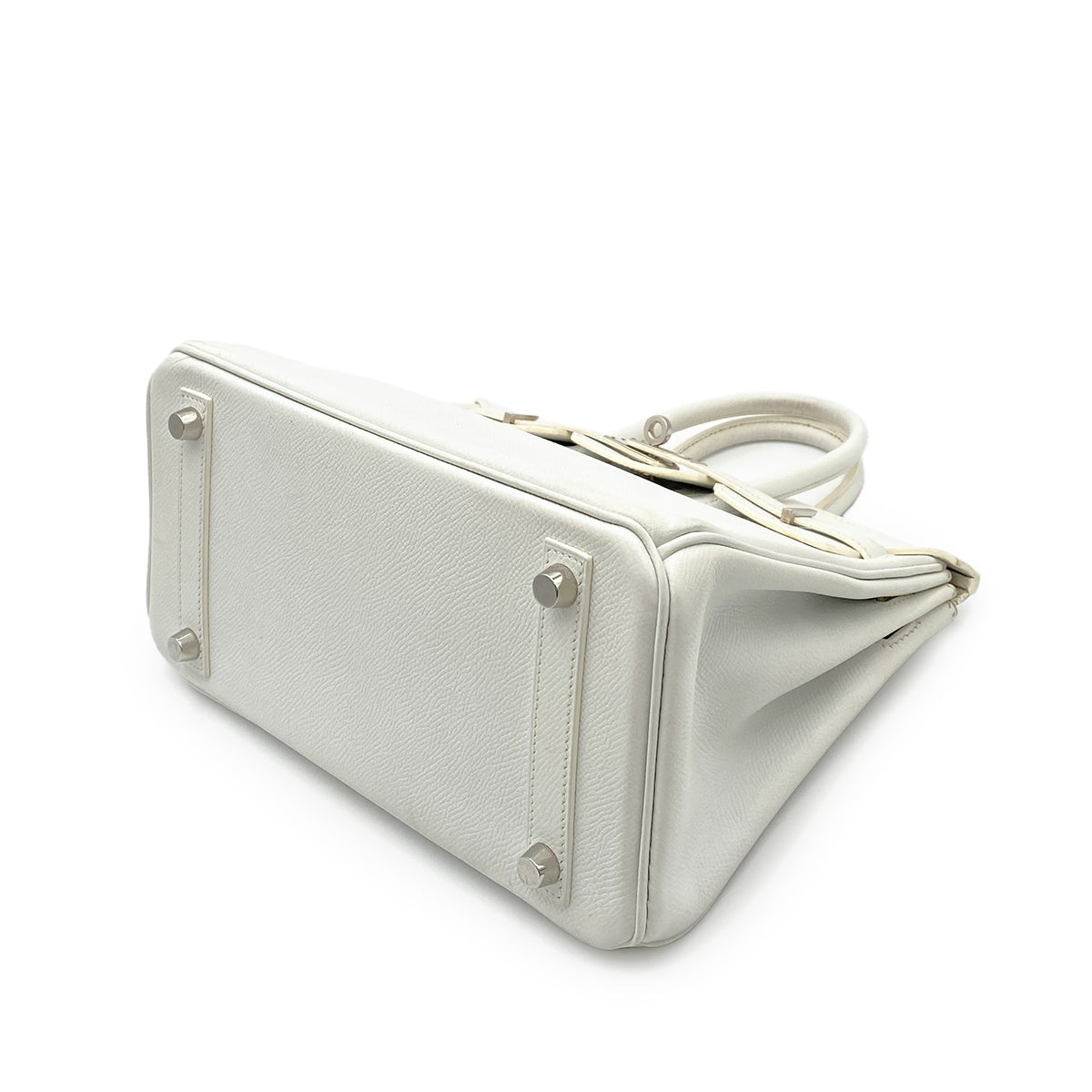 HERMES BIRKIN 25 WHITE EPSOM HAND BAG □P SHW 90264768