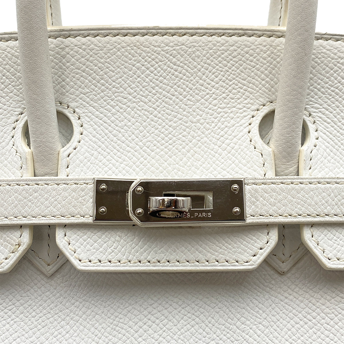 HERMES BIRKIN 25 WHITE EPSOM HAND BAG □P SHW 90264768